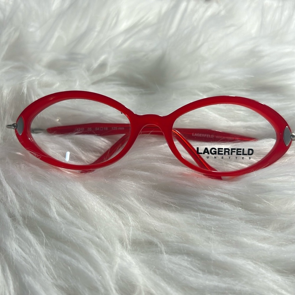 lagerfeld 4310 05 lunettes Eyeglasses Women’s Size 54-18-125 Red Made In France